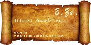 Bilszki Zsadány névjegykártya